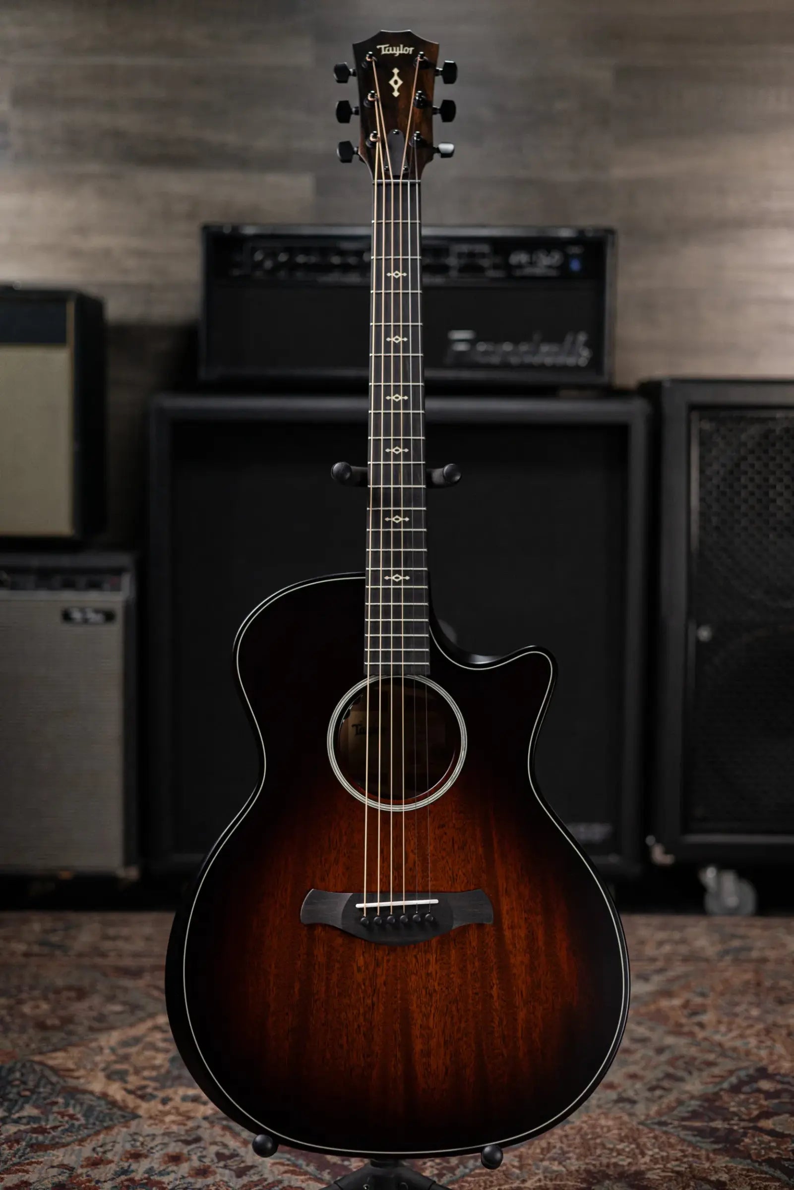 Taylor Next Generation Builder's Edition 324ce Grand Auditorium Acoustic/Electric Guitar - Tobacco Kona Burst with Hardshell Case