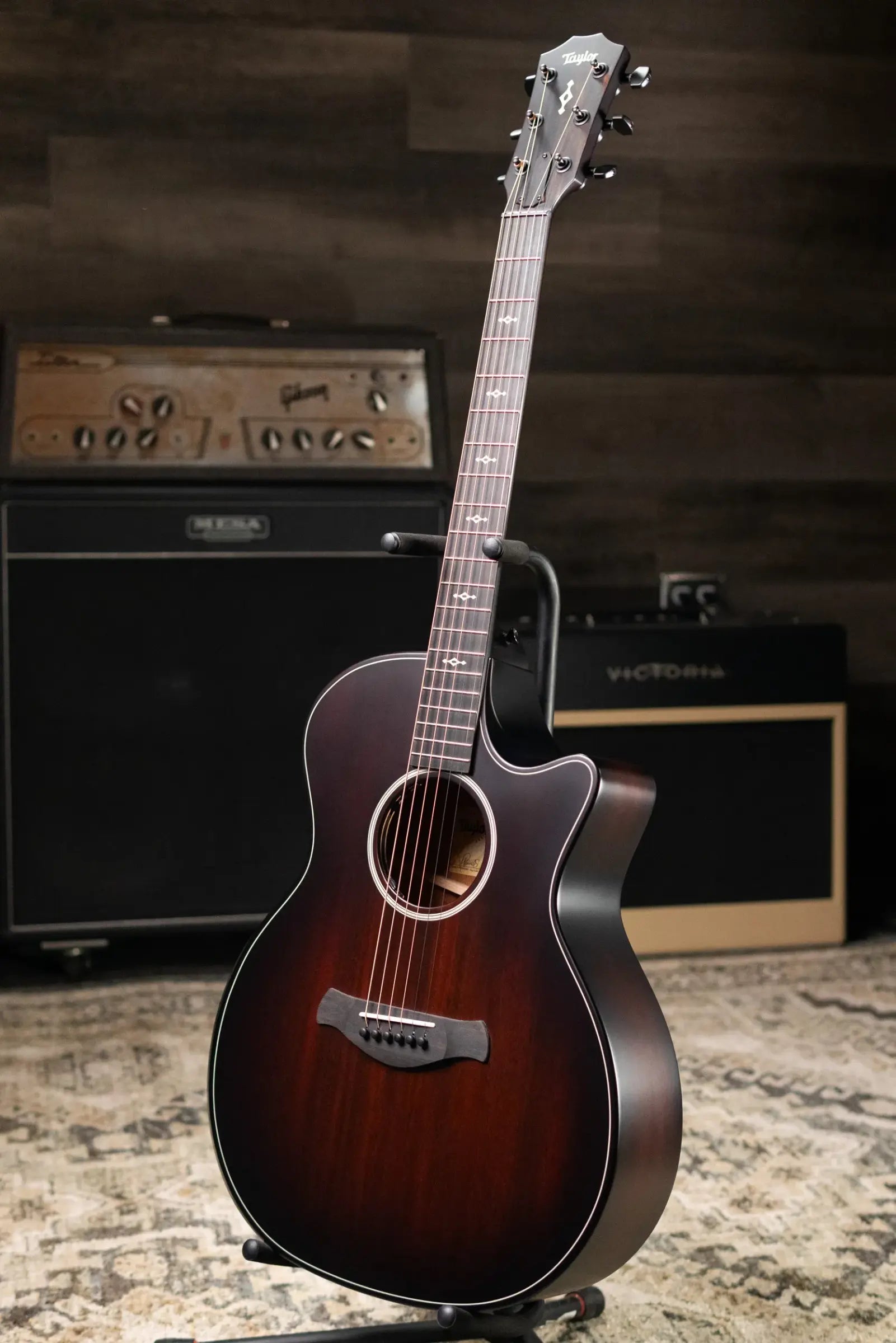 Taylor Next Generation Builder's Edition 324ce Grand Auditorium Acoustic/Electric Guitar - Tobacco Kona Burst with Hardshell Case