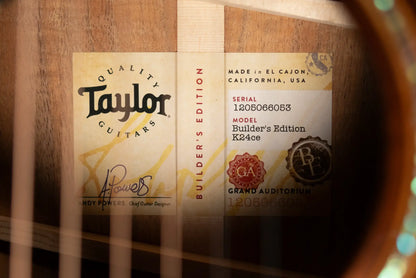 Taylor Next Generation Builder's Edition K24ce Grand Auditorium Acoustic/Electric Guitar with Hardshell Case