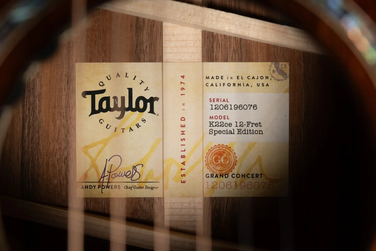 Taylor Next Generation K22ce 12-Fret Special Edition Grand Concert Acoustic/Electric Guitar with Hardshell Case