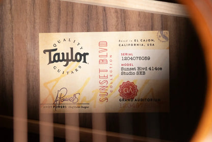 Taylor Sunset Boulevard 414ce Studio Grand Auditorium Acoustic/Electric Guitar - Shaded Edge Burst with Gig Bag - Used