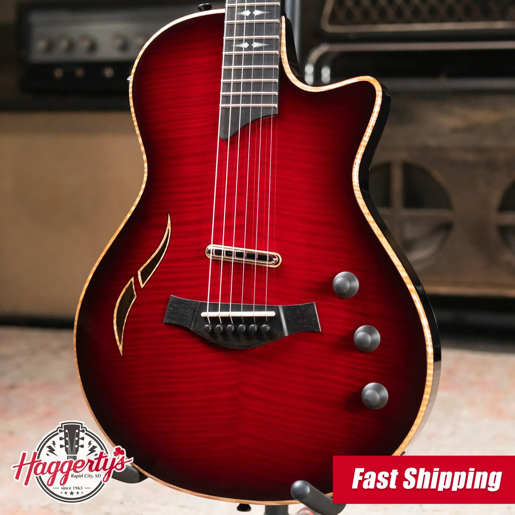 Taylor T5z Pro Electric Guitar - Cayenne Red with Hardshell Case