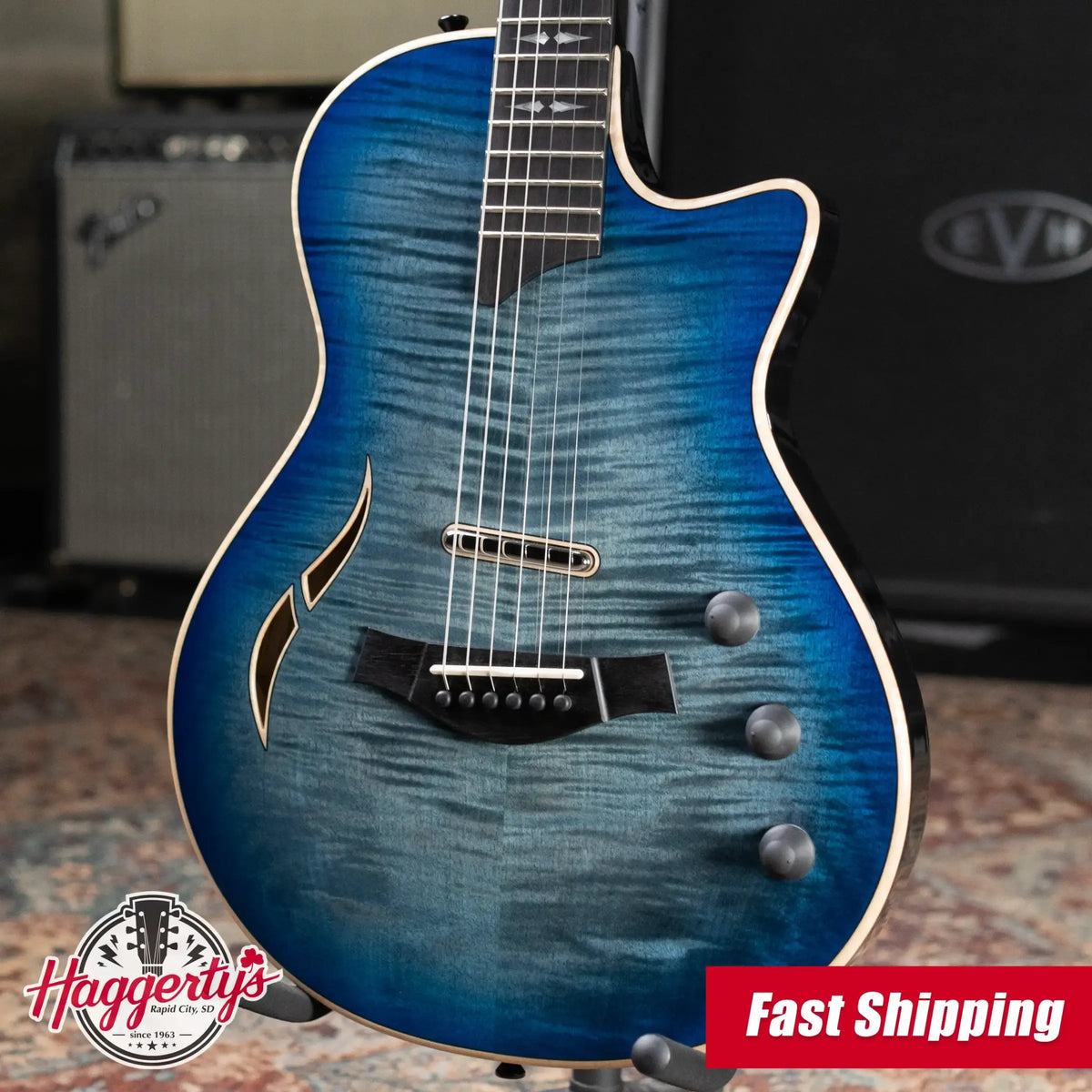 Taylor T5z Pro Hollow Body Electric Guitar - Harbor Blue with Hardshell Case - Factory Demo