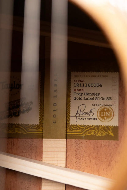 Taylor Trey Hensley Signature Gold Label 510e Special Edition Dreadnought Acoustic/Electric Guitar with Hardshell Case