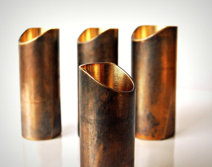 The Rock Slide Small Aged Brass Swamp Guitar Slide