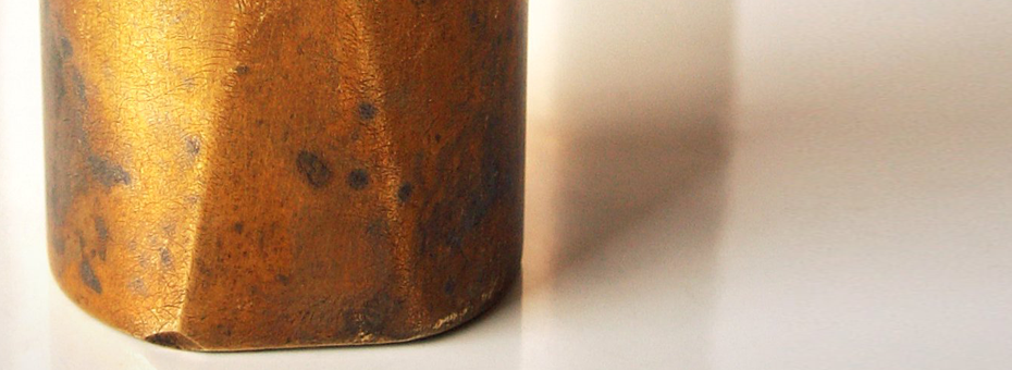 The Rock Slide Small Aged Brass Swamp Guitar Slide