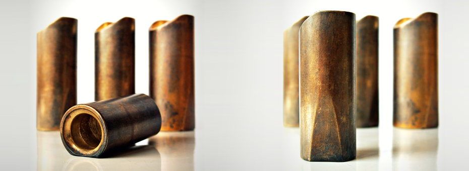 The Rock Slide Small Aged Brass Swamp Guitar Slide