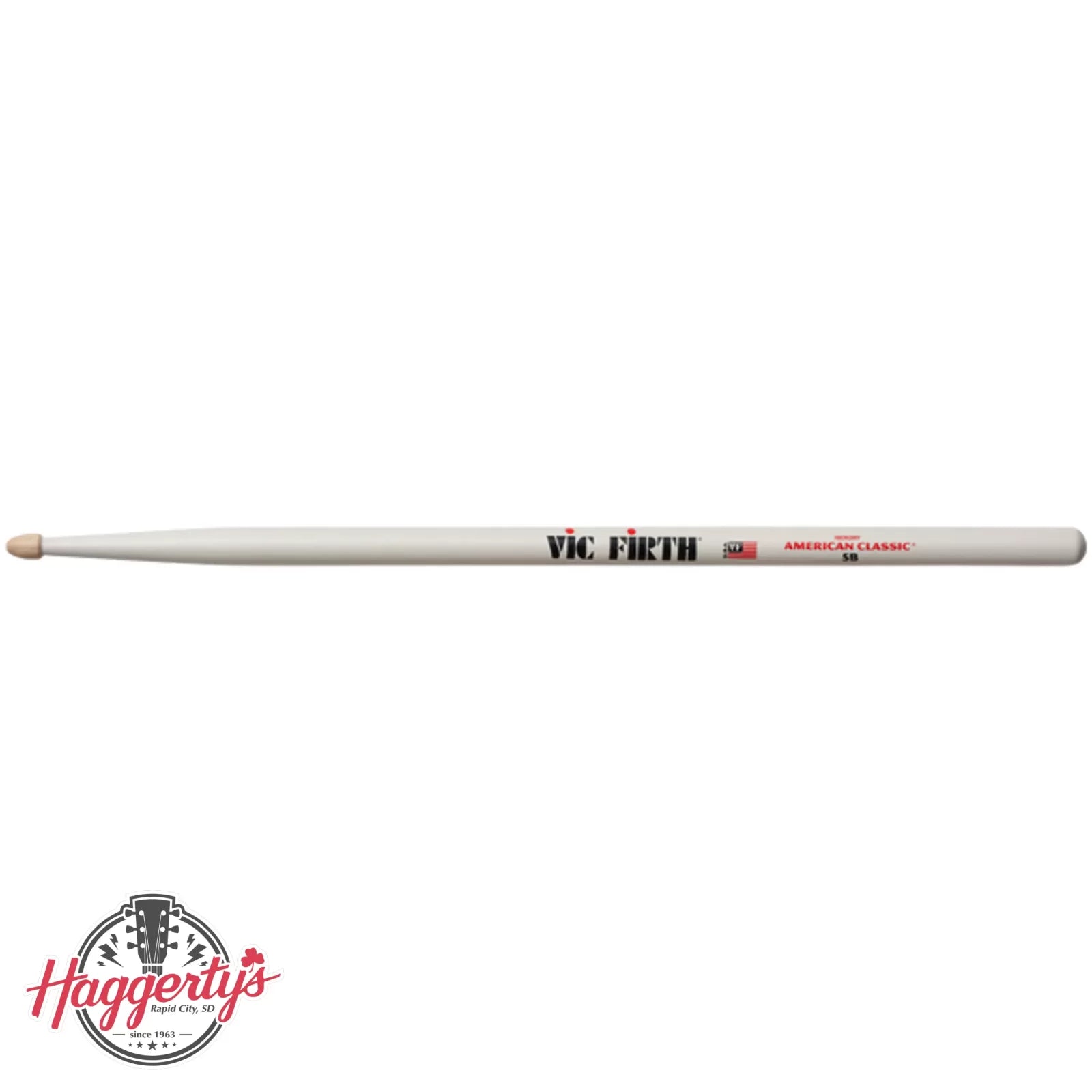 Vic Firth 5B Drum Sticks - Wood Tip White