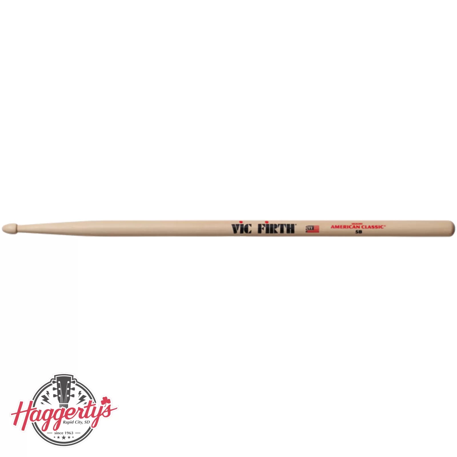 Vic Firth 5B Drum Sticks - Wood Tip, Natural