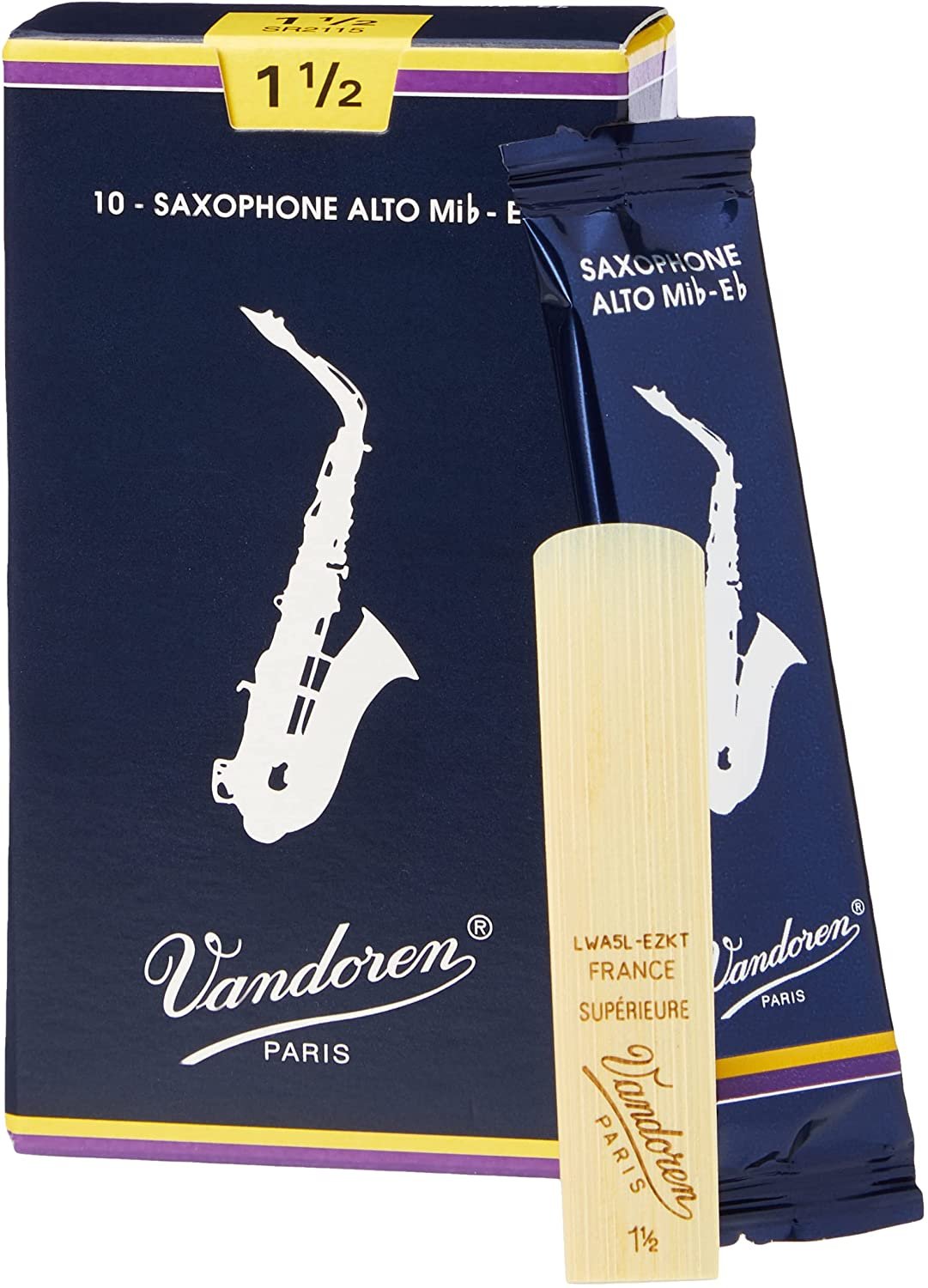Vandoren SR2115 Alto Saxophone Reeds 1.5 10 Box
