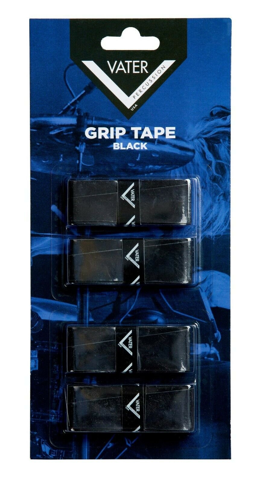 Vater Drum Stick Grip Tape, 4 Pack - Black