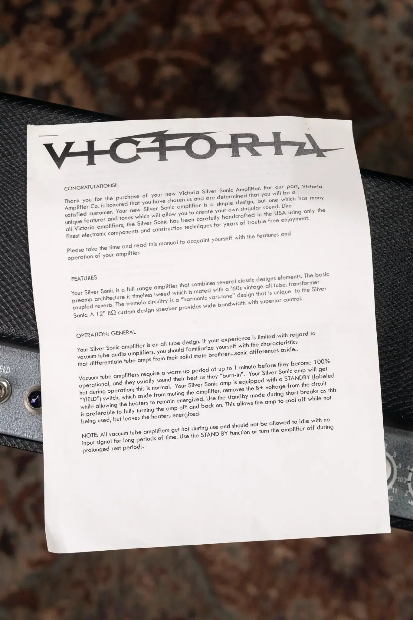 Victoria Silver Sonic Guitar Amplifier - Used