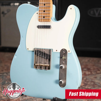 Fender 1969 Telecaster Electric Guitar Refinished Blue with Hardshell Case - Used