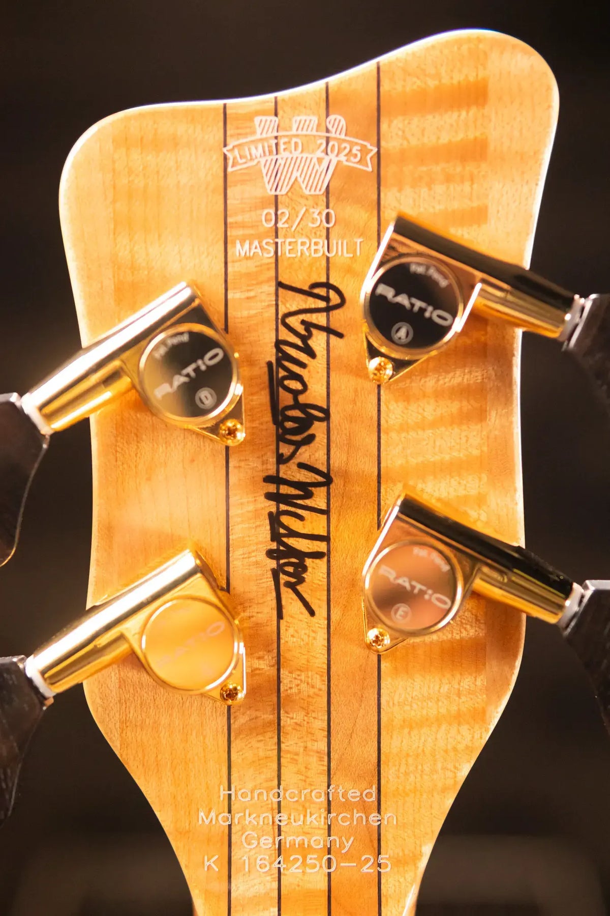 Warwick Limited Edition Masterbuilt Streamer Stage II NT Bass - Bleached Honey Sunset Burst with Gig Bag