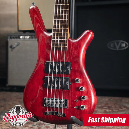Warwick Pro Series Corvette $$ 5-String Electric Bass - Burgundy Red Transparent Satin with Gig Bag