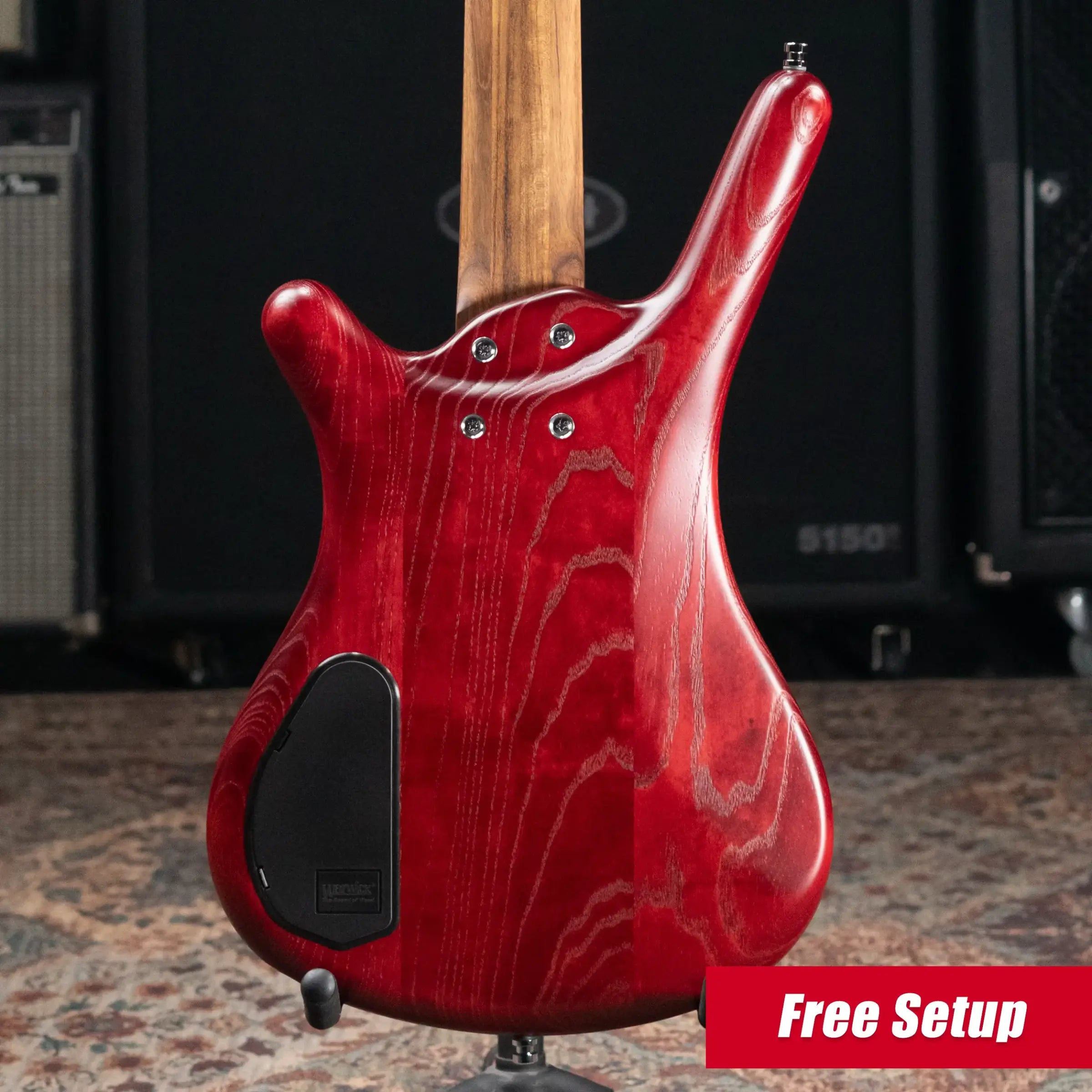 Warwick Pro Series Corvette $$ 5-String Electric Bass - Burgundy Red Transparent Satin with Gig Bag
