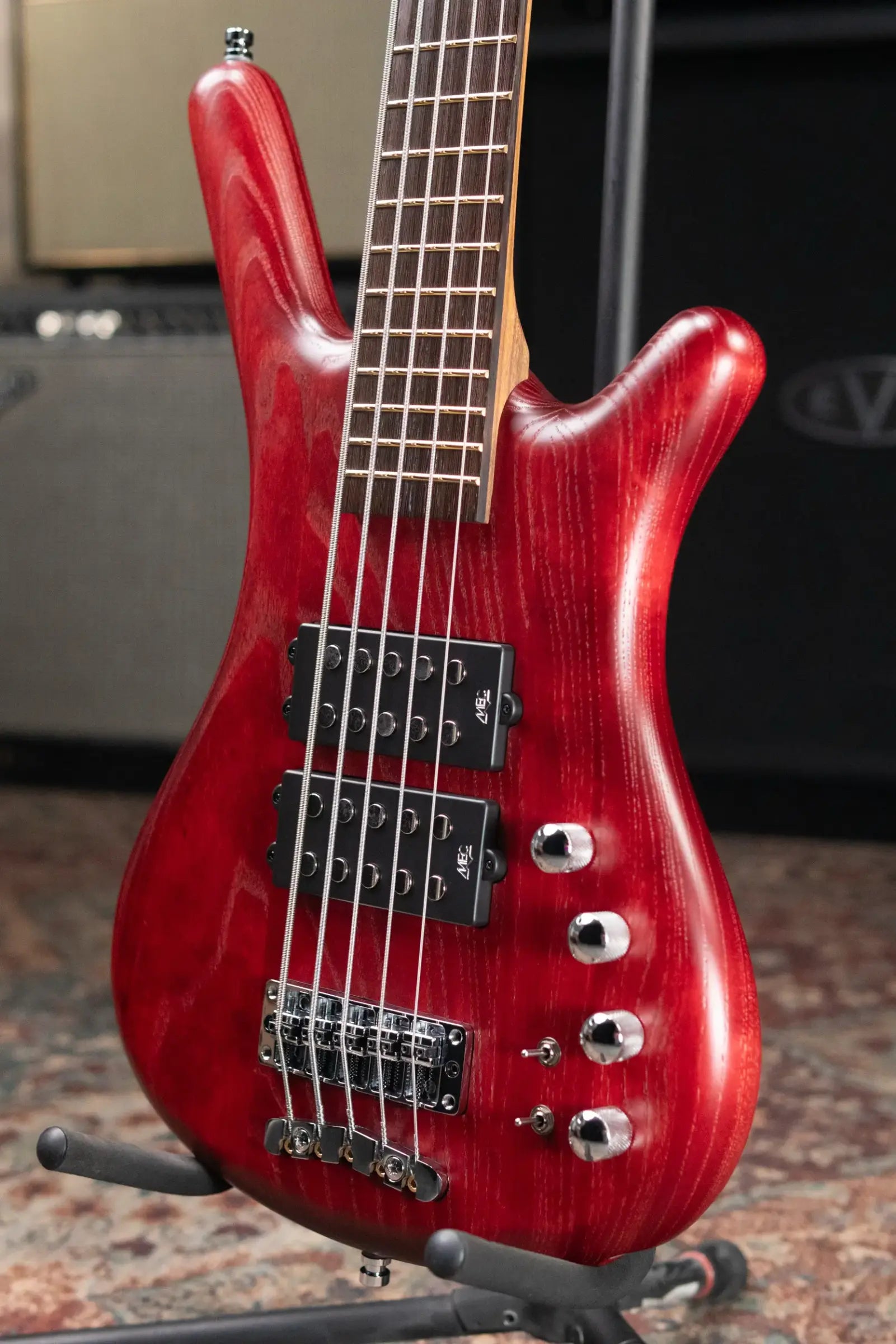 Warwick Pro Series Corvette $$ 5-String Electric Bass - Burgundy Red Transparent Satin with Gig Bag