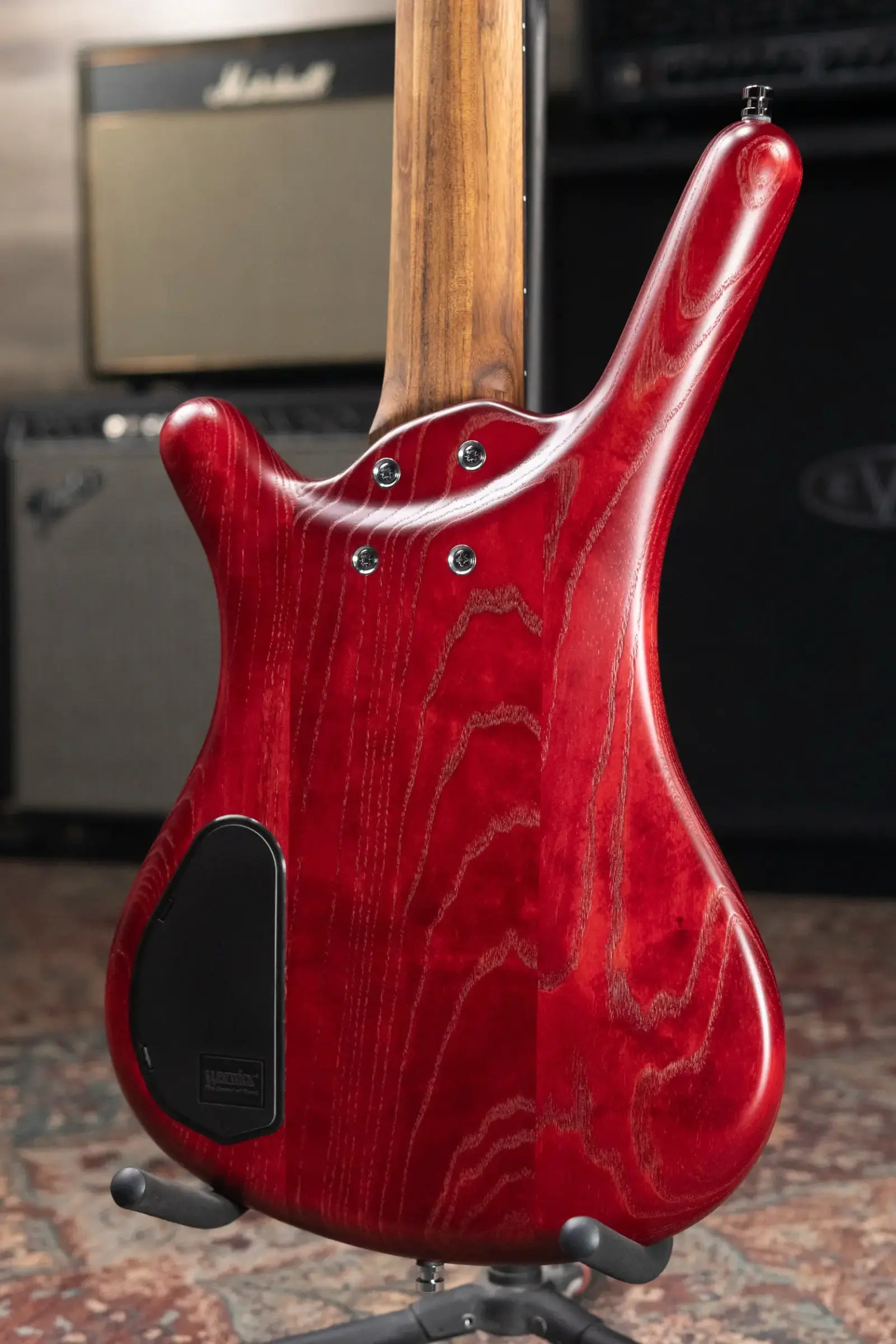 Warwick Pro Series Corvette $$ 5-String Electric Bass - Burgundy Red Transparent Satin with Gig Bag