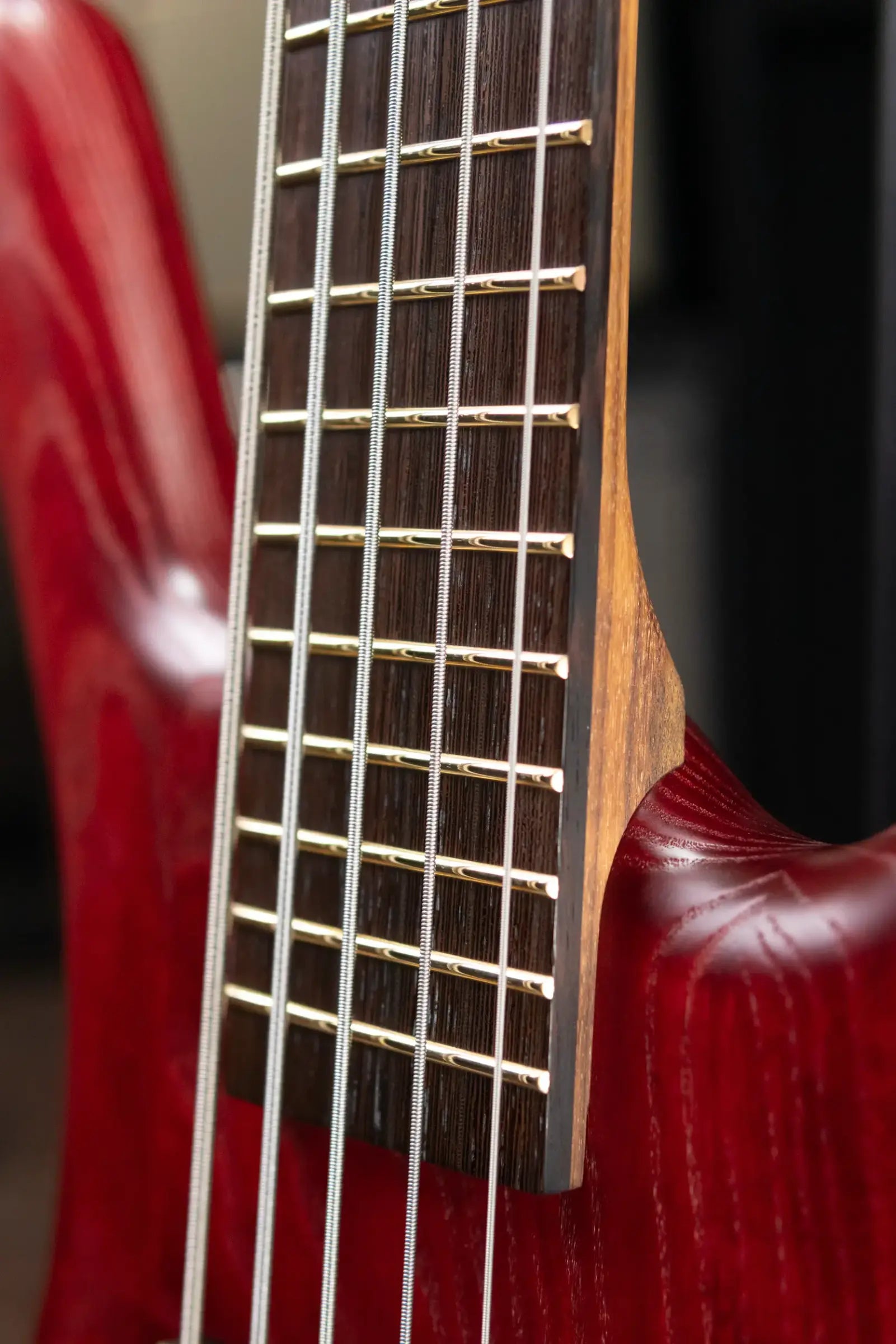 Warwick Pro Series Corvette $$ 5-String Electric Bass - Burgundy Red Transparent Satin with Gig Bag