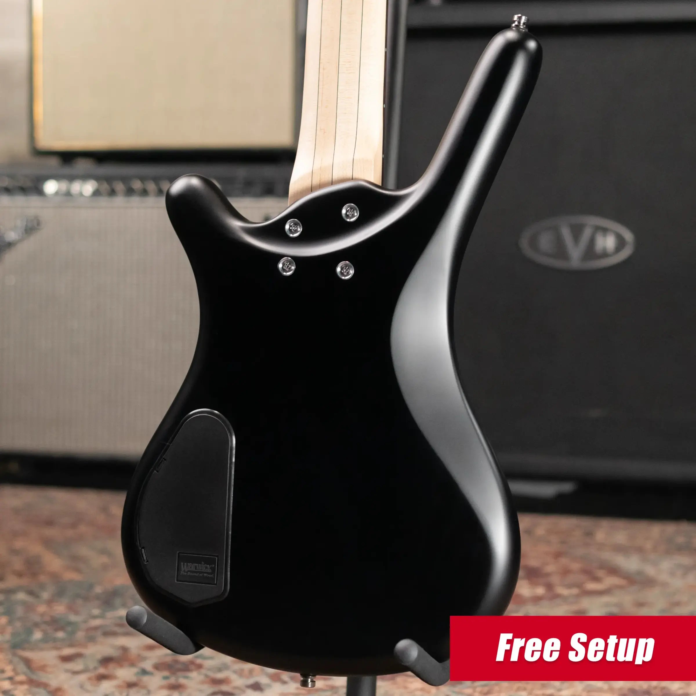Warwick RockBass Corvette Multi-Scale 5-String - Solid Black Satin with Gig Bag