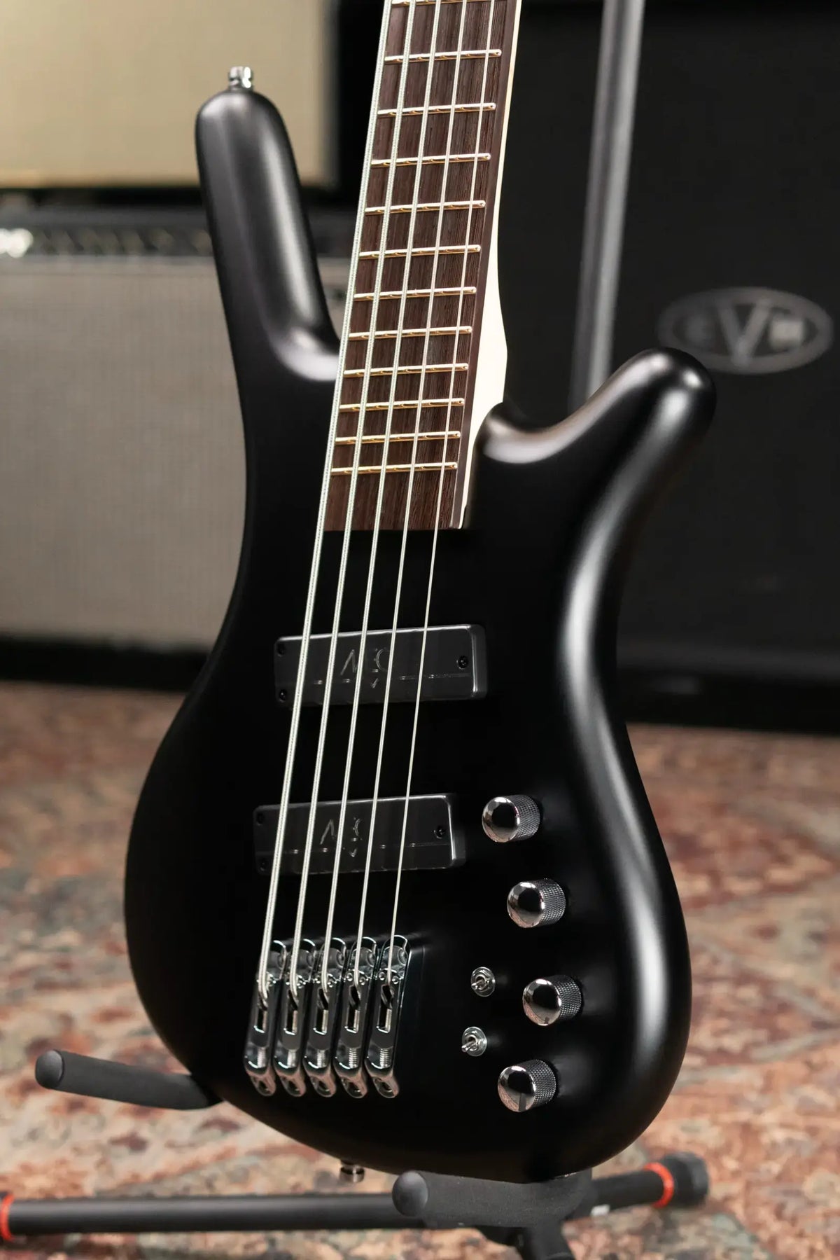 Warwick RockBass Corvette Multi-Scale 5-String - Solid Black Satin with Gig Bag