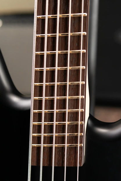 Warwick RockBass Corvette Multi-Scale 5-String - Solid Black Satin with Gig Bag