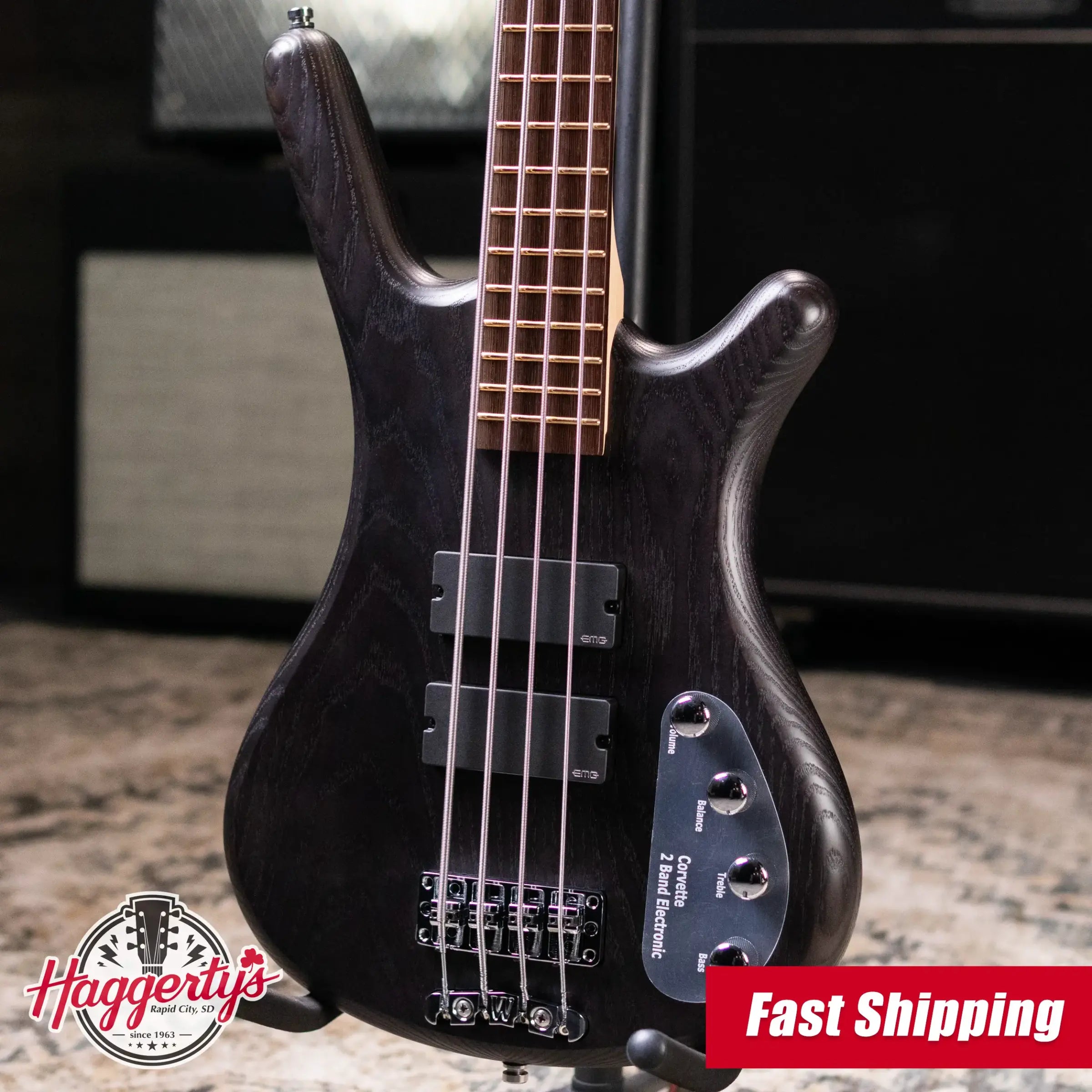 Warwick RockBass Corvette Taranis Electric Bass, BEAD Tuning - Nirvana Black Transparent Satin with Gig Bag