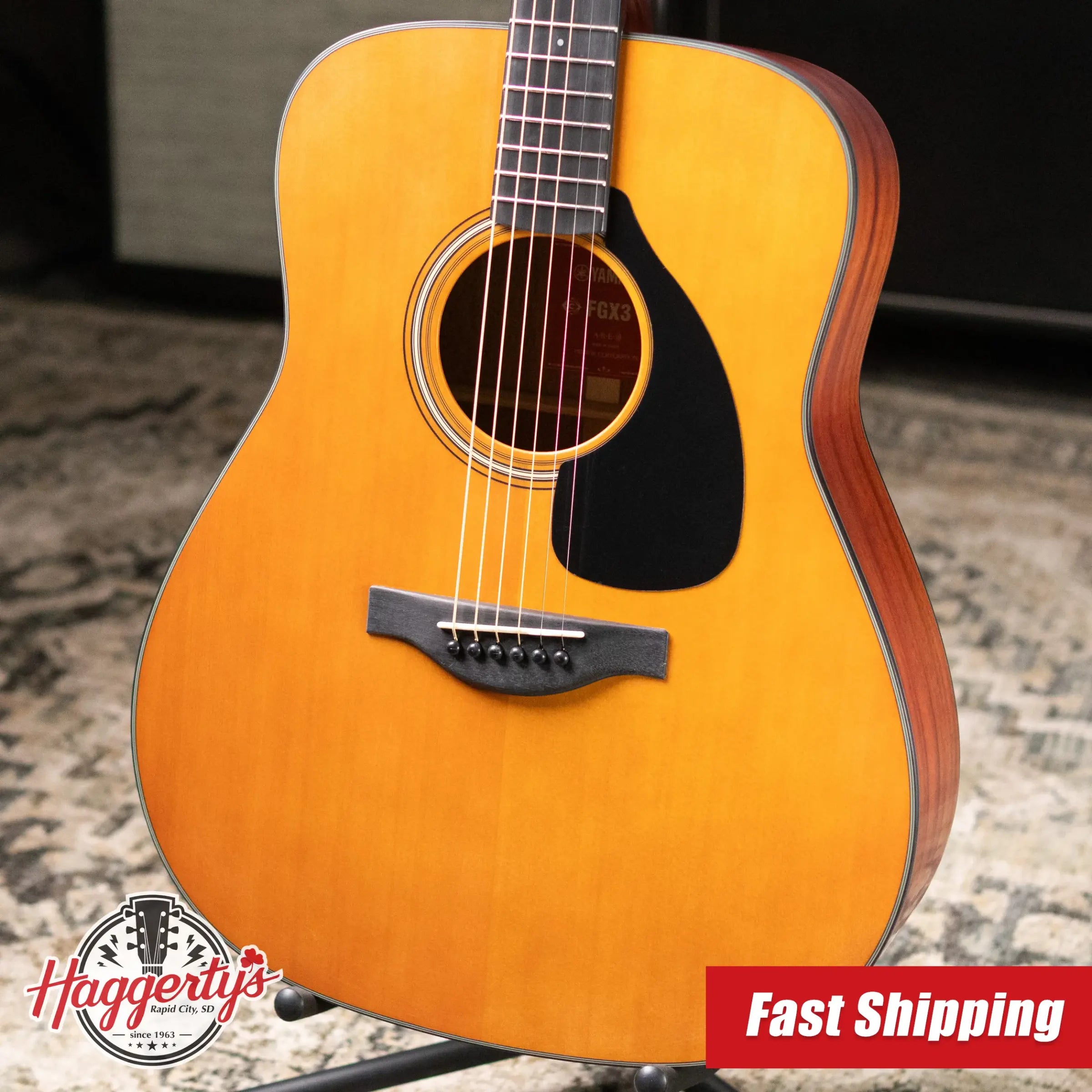 Yamaha FGX3 Red Label Acoustic/Electric Guitar - Vintage Natural with Gig Bag