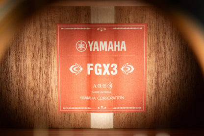 Yamaha FGX3 Red Label Acoustic/Electric Guitar - Vintage Natural with Gig Bag