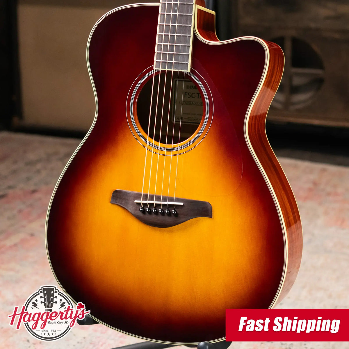 Yamaha FSC-TA TransAcoustic Guitar - Brown Sunburst