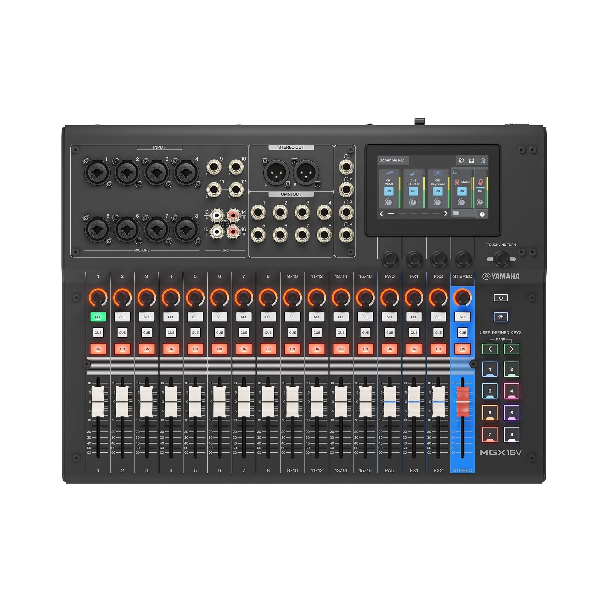 Yamaha MGX16V Digital Console Mixer with Video - Black