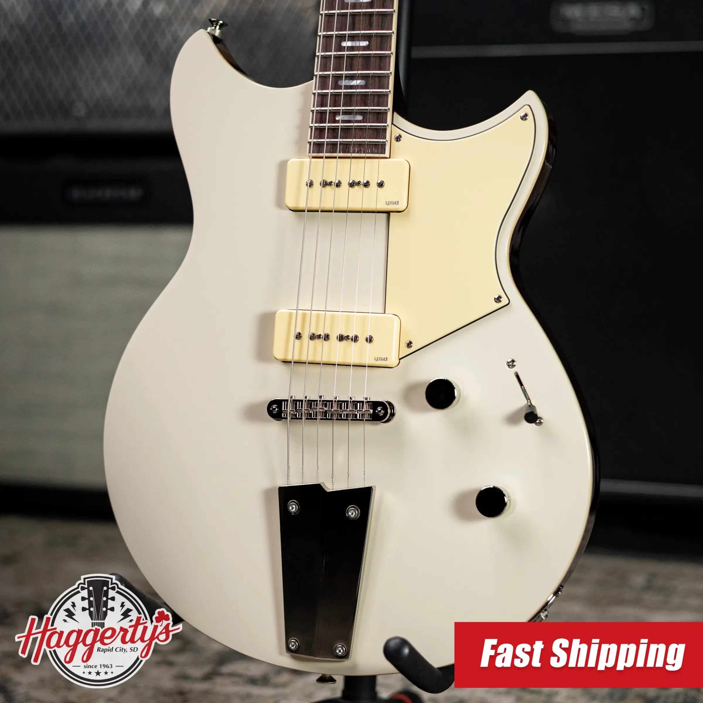 Yamaha Revstar RSS02T P-90 Electric Guitar - Vintage White with Gig Bag