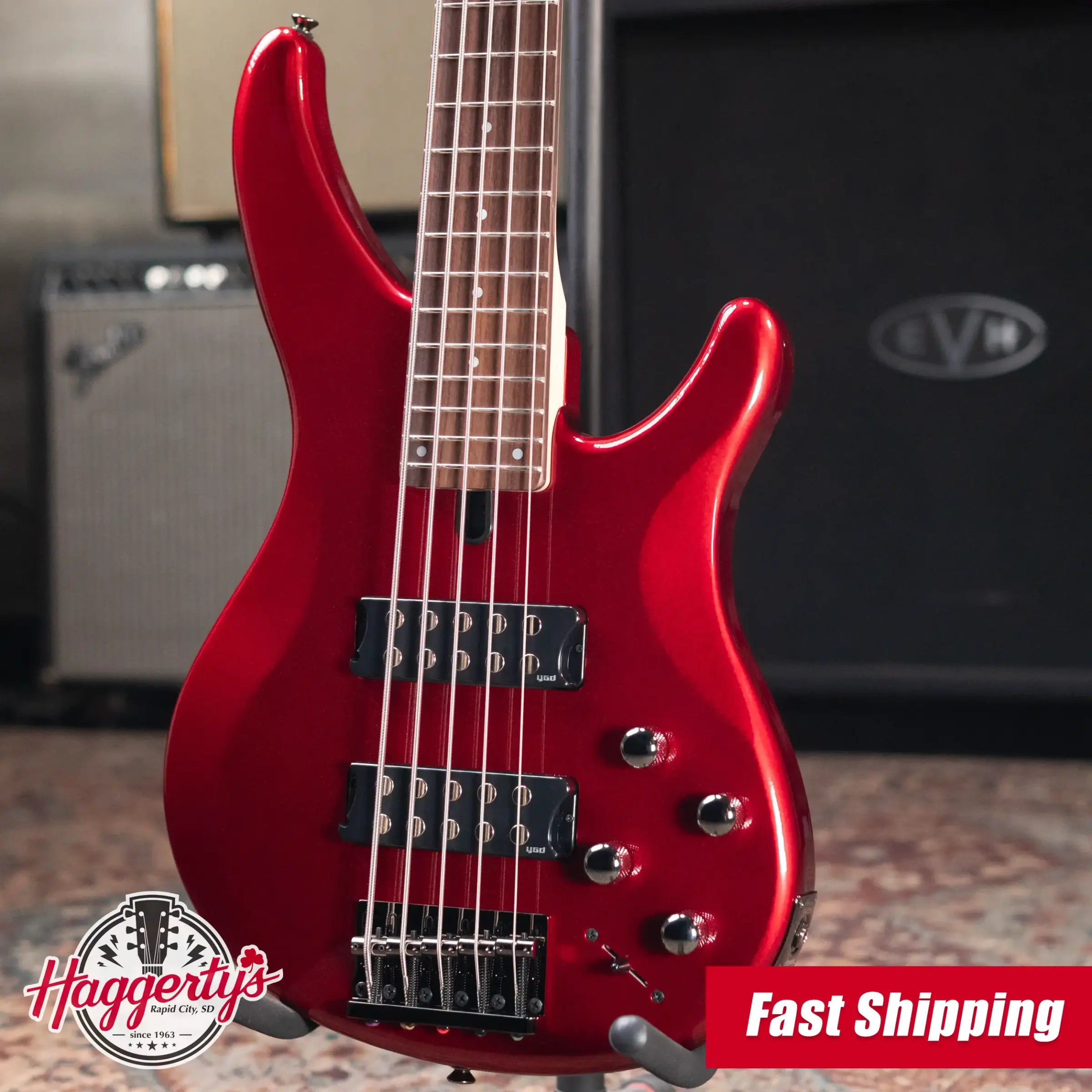 Yamaha TRBX305 5-String Electric Bass - Candy Apple Red