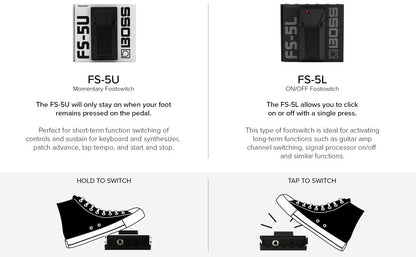 Boss FS-5L Latching Single Button Footswitch Black