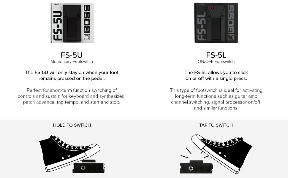 Boss FS-5L Latching Single Button Footswitch Black