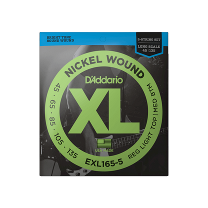 D'Addario EXL165-5 5-String Bass Strings 45-135