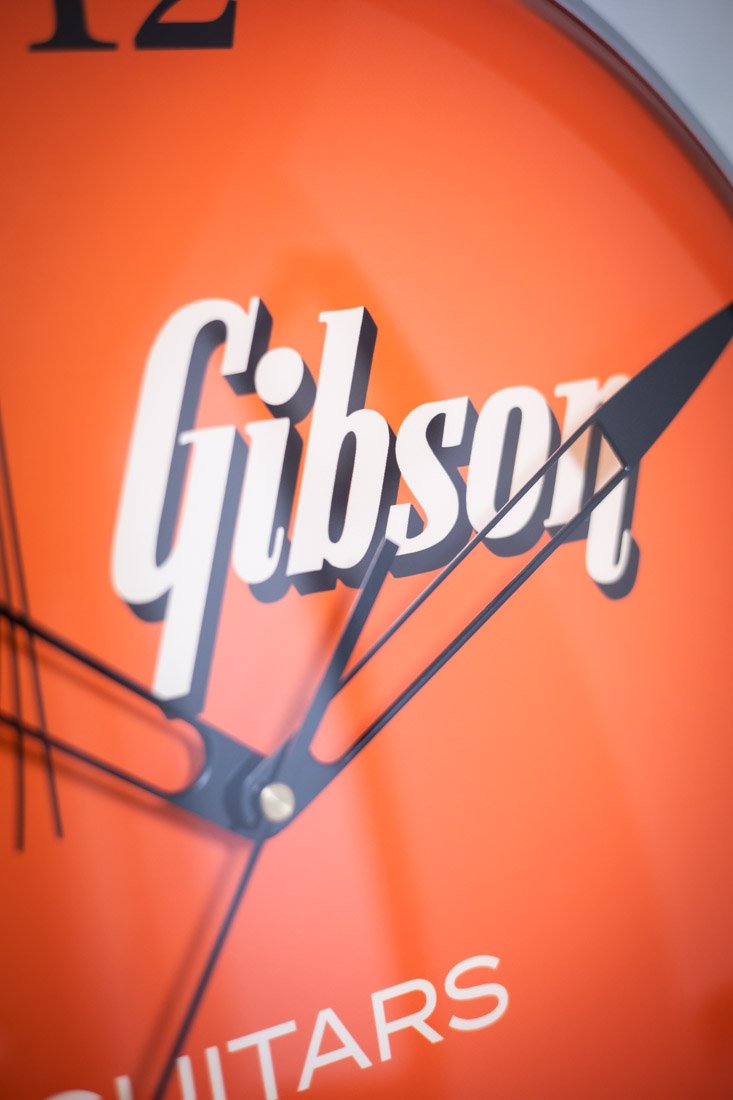 gibson vintage lighted wall clock kalamazoo orange 04