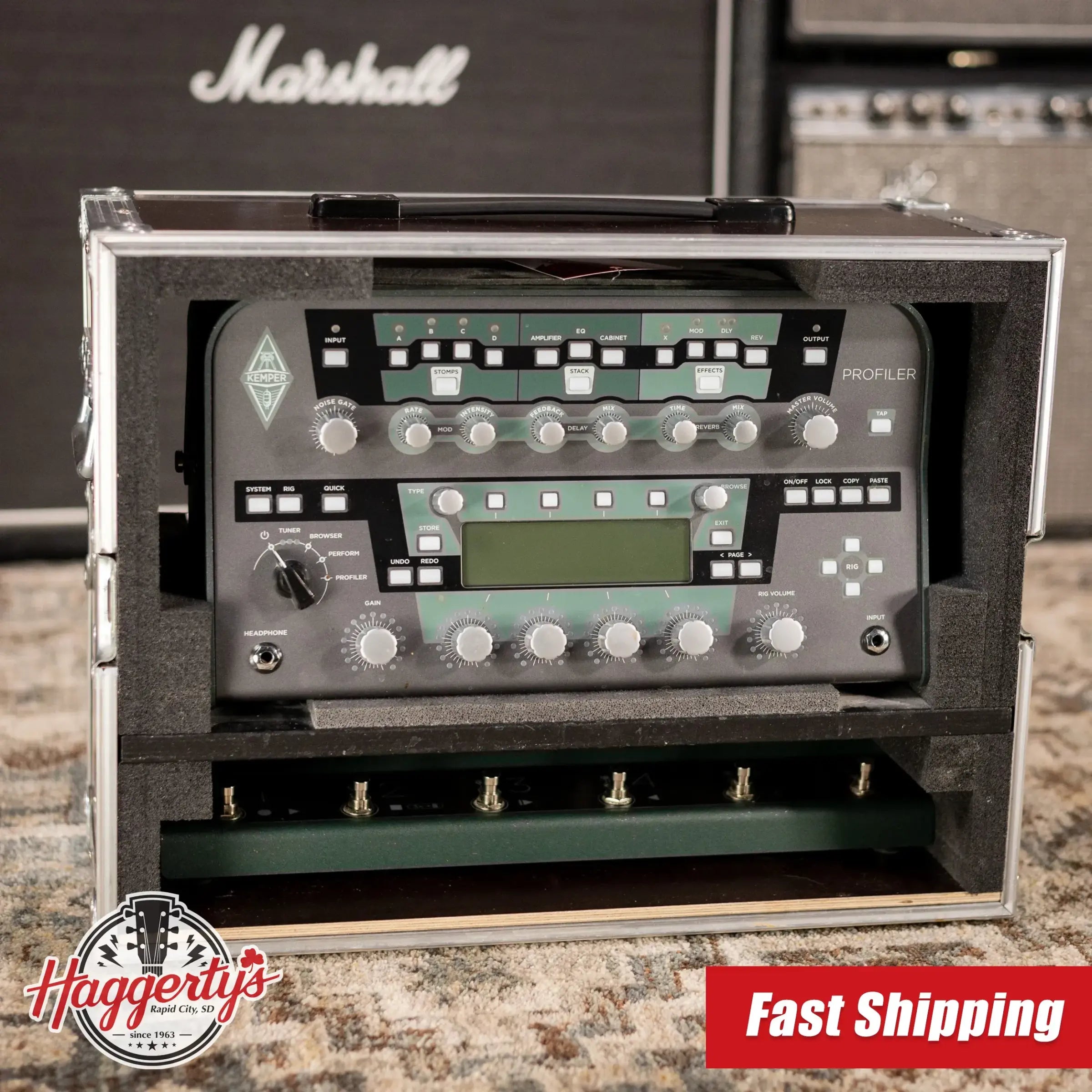 Kemper Amps Profiler Head Unit with Foot Controller and Tour Case - Green - Used