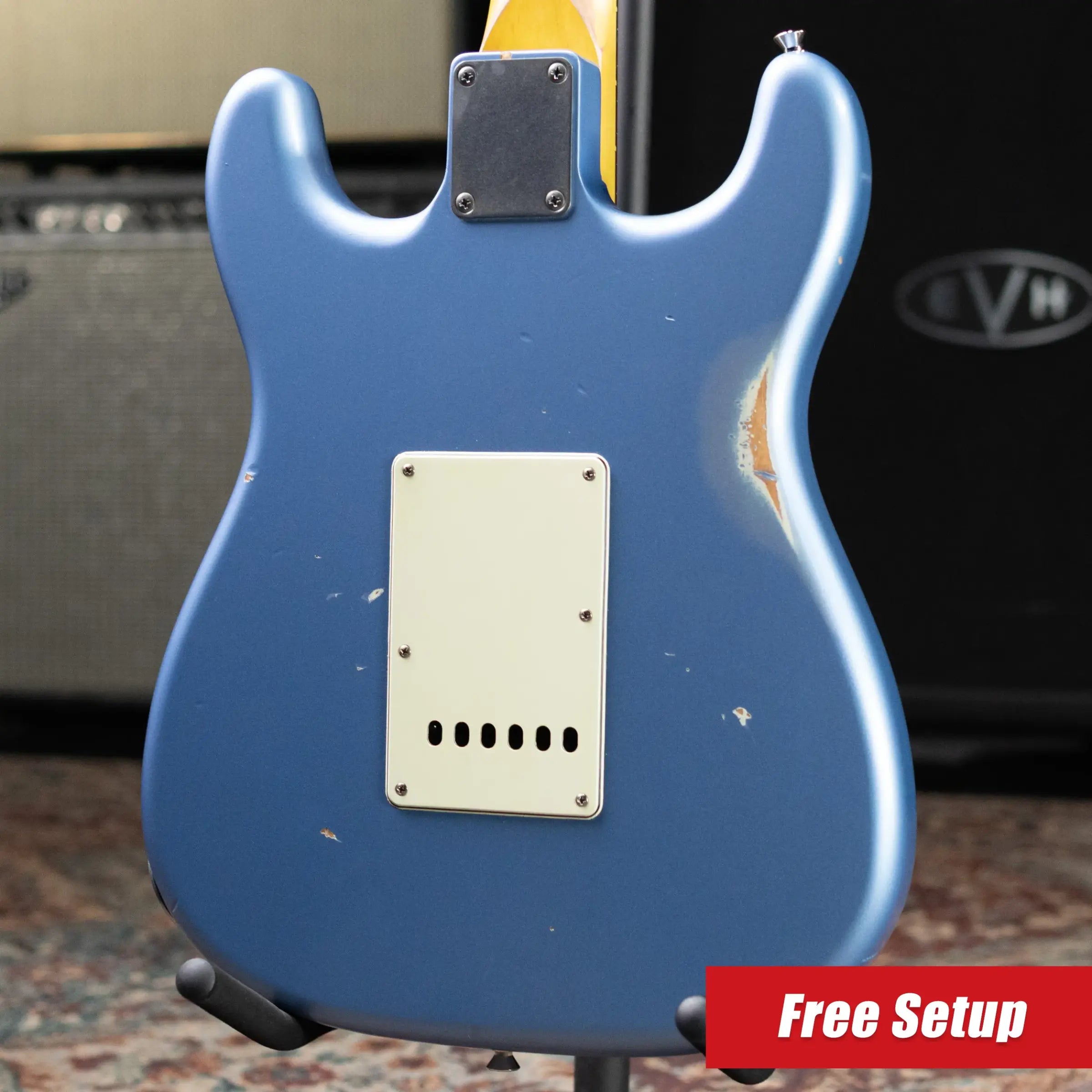 Nash Wayfarer Semi-Hollow Electric Guitar - Ice Blue Metallic with Hardshell Case