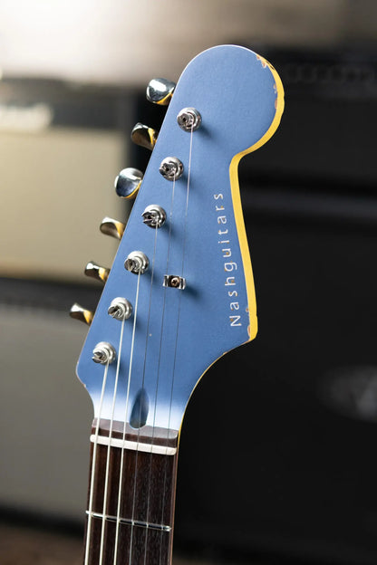 Nash Wayfarer Semi-Hollow Electric Guitar - Ice Blue Metallic with Hardshell Case