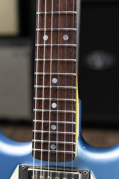 Nash Wayfarer Semi-Hollow Electric Guitar - Ice Blue Metallic with Hardshell Case