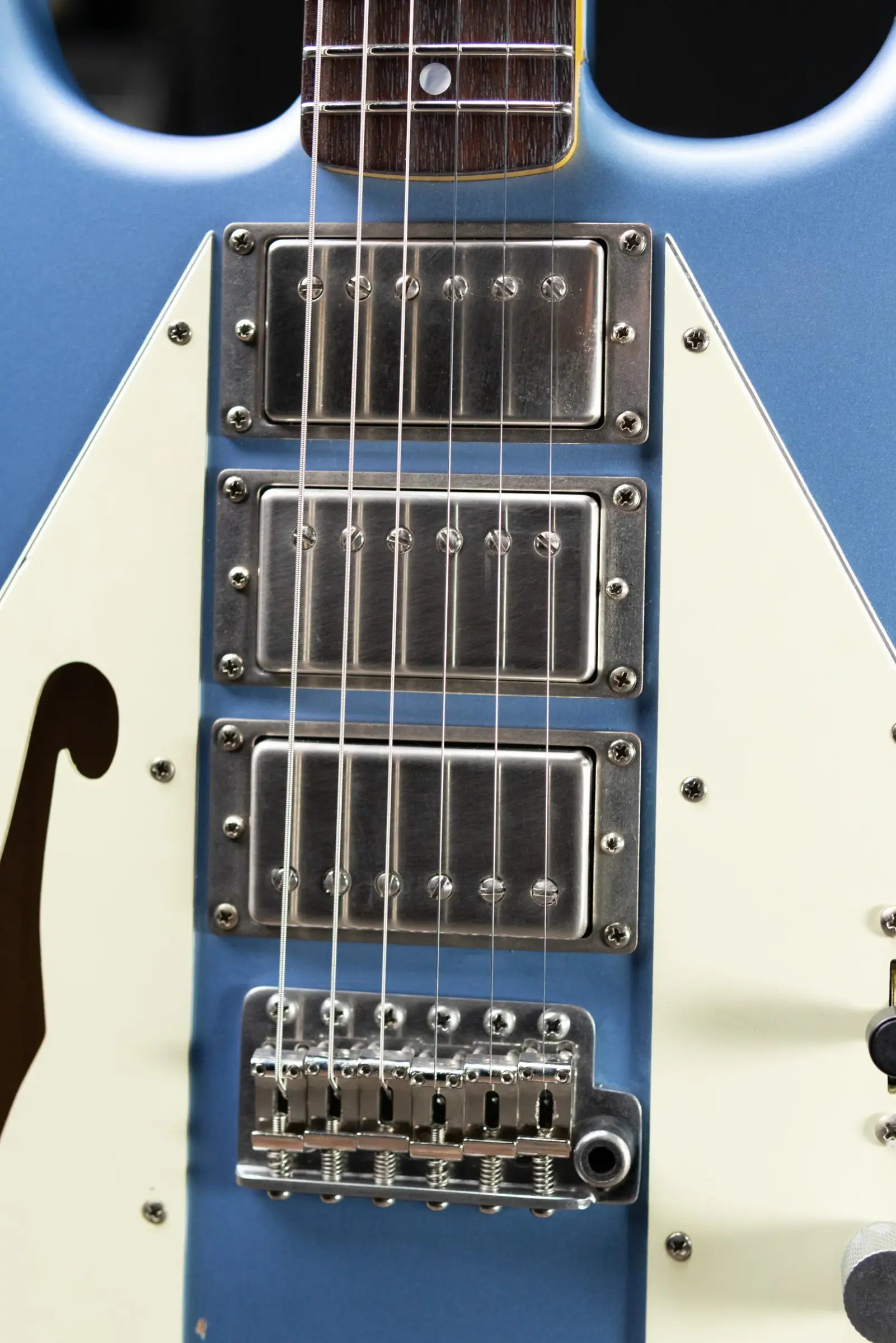Nash Wayfarer Semi-Hollow Electric Guitar - Ice Blue Metallic with Hardshell Case