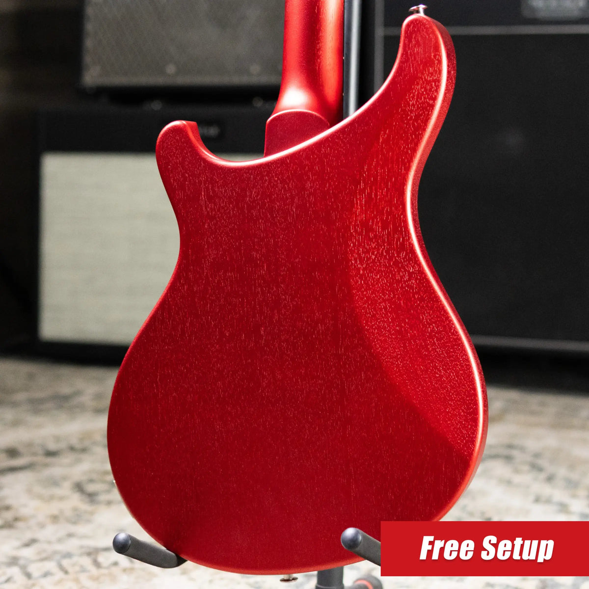 PRS S2 Vela Semi-Hollow Satin Electric Guitar - Red Apple Metallic with Gig Bag