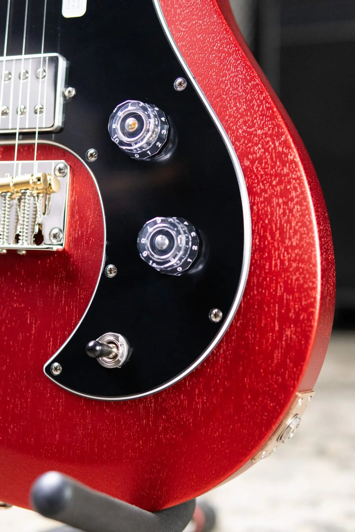 PRS S2 Vela Semi-Hollow Satin Electric Guitar - Red Apple Metallic with Gig Bag