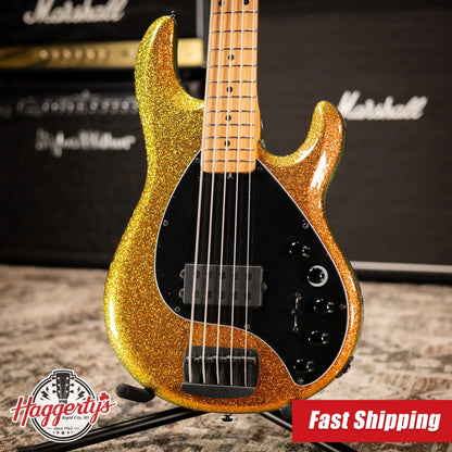 Ernie Ball Music Man DarkRay 5-String Bass - Gold Bar with Softshell Case