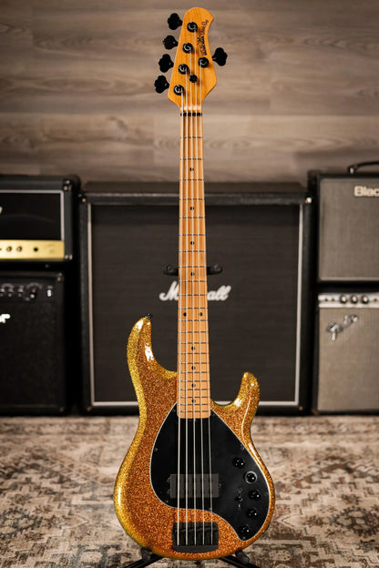 Ernie Ball Music Man DarkRay 5-String Bass - Gold Bar with Softshell Case