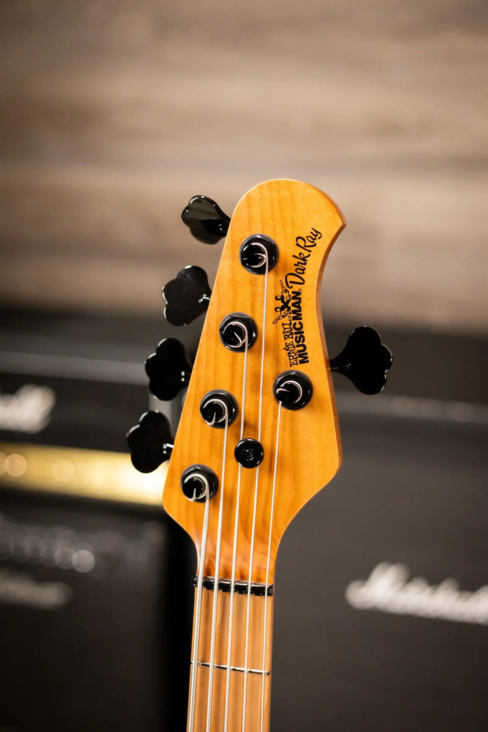 Ernie Ball Music Man DarkRay 5-String Bass - Gold Bar with Softshell Case