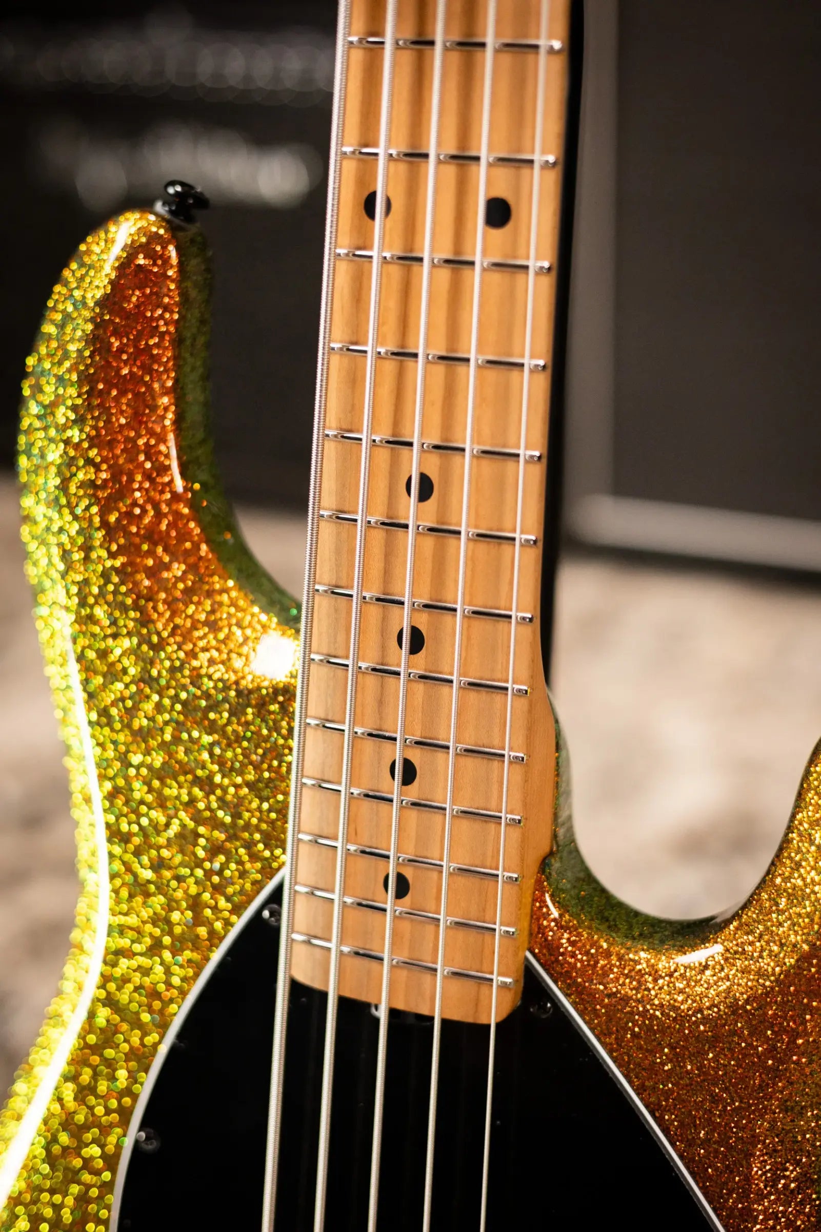 Ernie Ball Music Man DarkRay 5-String Bass - Gold Bar with Softshell Case