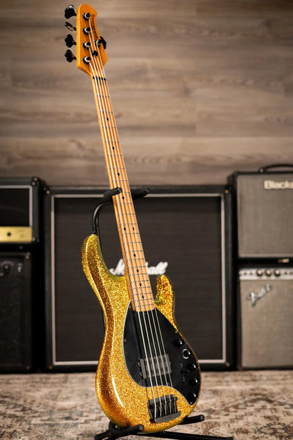 Ernie Ball Music Man DarkRay 5-String Bass - Gold Bar with Softshell Case