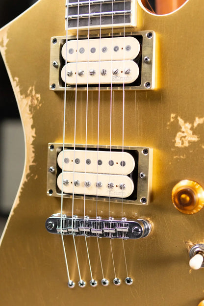 Jackson Custom Shop USA Special Edition Kelly Electric Guitar - Nitro-Relic Tour Gold Top with Hardshell Case